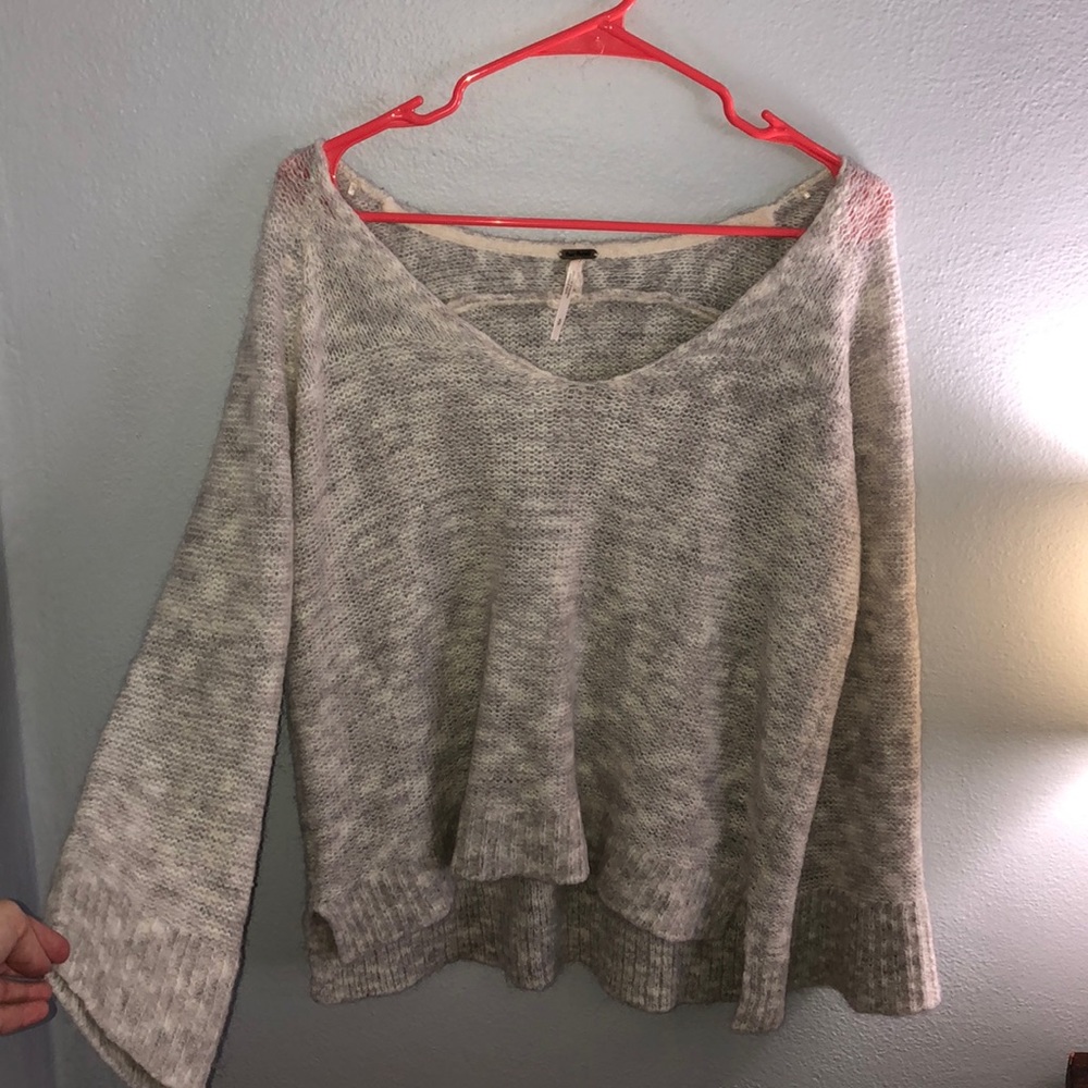 Free People Oversized V Neck Alpaca Blend Sweater